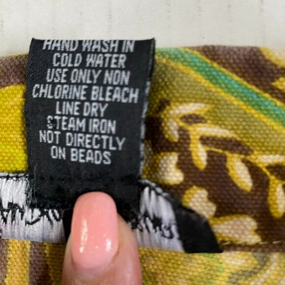 Gaudy Couture Womens Yellow Paisley Jacket with Green Sequins Size M Boho Fairy - Picture 4 of 9